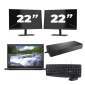 Dell Latitude 3420 - Intel Core i3-11e Generatie - 14 inch - 16GB RAM - 256GB SSD - Windows 11 Home + 2x 22 inch Monitor