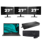 Dell Latitude 3420 - Intel Core i3-11e Generatie - 14 inch - 16GB RAM - 256GB SSD - Windows 11 Home + 3x 27 inch Monitor