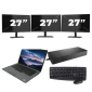 Dell Latitude 5411 - Intel Core i5-10e Generatie - 14 inch - 8GB RAM - 256GB SSD - Windows 11 Home + 3x 27 inch Monitor