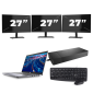 Dell Latitude 5420 - Intel Core i3-11e Generatie - 14 inch - 16GB RAM - 256GB SSD - Windows 11 Home + 3x 27 inch Monitor