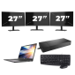 Dell Latitude 7300 - Intel Core i5-8e Generatie - 13 inch - 8GB RAM - 256GB SSD - Windows 11 Home + 3x 27 inch Monitor