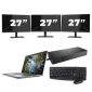 Dell Precision 3550 - Intel Core i7-10e Generatie - 15 inch - 16GB RAM - 256GB SSD - GPU - Windows 11 Home + 3x 27 inch Monitor