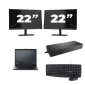 Fujitsu LIFEBOOK E5410 - Intel Core i5-10e Generatie - 14 inch - 8GB RAM - 256GB SSD - Windows 11 Home + 2x 22 inch Monitor