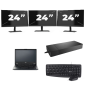 Fujitsu LIFEBOOK E5410 - Intel Core i5-10e Generatie - 14 inch - 8GB RAM - 256GB SSD - Windows 11 Home + 3x 24 inch Monitor
