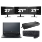 Fujitsu LIFEBOOK E5410 - Intel Core i5-10e Generatie - 14 inch - 8GB RAM - 256GB SSD - Windows 11 Home + 3x 27 inch Monitor