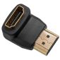 HDMI M/F 90° Adapter Verguld