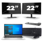 HP EliteBook 830 G8 - Intel Core i5-11e Generatie - 13 inch - 16GB RAM - 256GB SSD - Windows 11 + 2x 22 inch Monitor