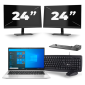 HP EliteBook 830 G8 - Intel Core i5-11e Generatie - 13 inch - 16GB RAM - 256GB SSD - Windows 11 + 2x 24 inch Monitor