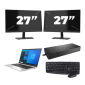 HP EliteBook 830 G8 - Intel Core i5-11e Generatie - 13 inch - 16GB RAM - 256GB SSD - Windows 11 Home + 2x 27 inch Monitor