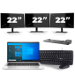 HP EliteBook 830 G8 - Intel Core i5-11e Generatie - 13 inch - 16GB RAM - 256GB SSD - Windows 11 + 3x 22 inch Monitor