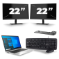 HP EliteBook 840 G8 - Intel Core i7-11e Generatie - 14 inch - 16GB RAM - 256GB SSD - Windows 11 + 2x 22 inch Monitor