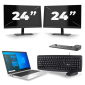 HP EliteBook 840 G8 - Intel Core i7-11e Generatie - 14 inch - 16GB RAM - 256GB SSD - Windows 11 + 2x 24 inch Monitor