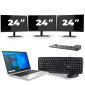 HP EliteBook 840 G8 - Intel Core i7-11e Generatie - 14 inch - 16GB RAM - 256GB SSD - Windows 11 + 3x 24 inch Monitor