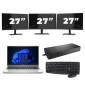 HP ProBook 440 G9 - Intel Core i3-12e Generatie - 14 inch - 16GB RAM - 256GB SSD - Windows 11 Home + 3x 27 inch Monitor