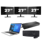 HP ProBook 640 G8 - Intel Core i5-11e Generatie - 14 inch - 16GB RAM - 256GB SSD - Windows 11 Home + 3x 27 inch Monitor