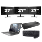 HP ZBook Firefly 14 G8 - Intel Core i7-11e Generatie - 14 inch - 16GB RAM - 256GB SSD - GPU - Windows 11 Home + 3x 27 inch Monitor