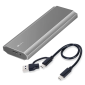 High Speed SSD Enclosure M.2 SATA/NVMe/NGFF -  3.1 USB Type C (PCIe 10Gbps) - Aluminium