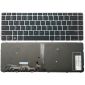 Notebook keyboard for HP EliteBook Folio 1040 G3 with silver frame backlit