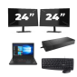 Lenovo ThinkPad A485 - AMD Ryzen 5 2500U - 14 inch - 16GB RAM - 256GB SSD - Windows 11 Home + 2x 24 inch Monitor