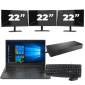 Lenovo ThinkPad E14 Gen 2 - Intel Core i3-11e Generatie - 14 inch - 8GB RAM - 256GB SSD - Windows 11 Home + 3x 22 inch Monitor