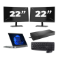 Lenovo Thinkpad L13 Yoga Gen 3 - Intel Core i5-12e Generatie - 13 inch - Touch - 16GB RAM - 256GB SSD - Windows 11 Home + 2x 22 inch Monitor