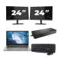 Lenovo ThinkPad T14 Gen 1 - AMD Ryzen 5 PRO 4650U - 14 inch - 8GB RAM - 256GB SSD - Windows 11 Home + 2x 24 inch Monitor