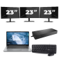 Lenovo ThinkPad T14 Gen 1 - AMD Ryzen 5 PRO 4650U - 14 inch - 8GB RAM - 256GB SSD - Windows 11 Home + 3x 23 inch Monitor
