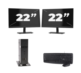 Atrust t176L USFF - Intel Atom x5-E8000 - 8GB RAM - 256GB SSD - Windows 11 + 2x 22 inch Monitor