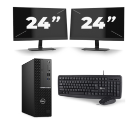 Dell OptiPlex 7080 USFF - Intel Core i5-10e Generatie - 8GB RAM - 256GB SSD - Windows 11 + 2x 24 inch Monitor
