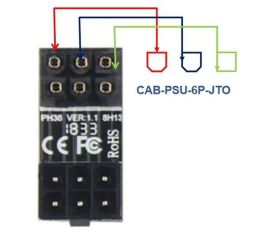 6 Pin Graphic Card PSU Port 180 degree Turning Adapter F/M, Out